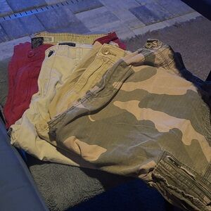 Assorted Men's Shorts - Red, Beige, Camouflage